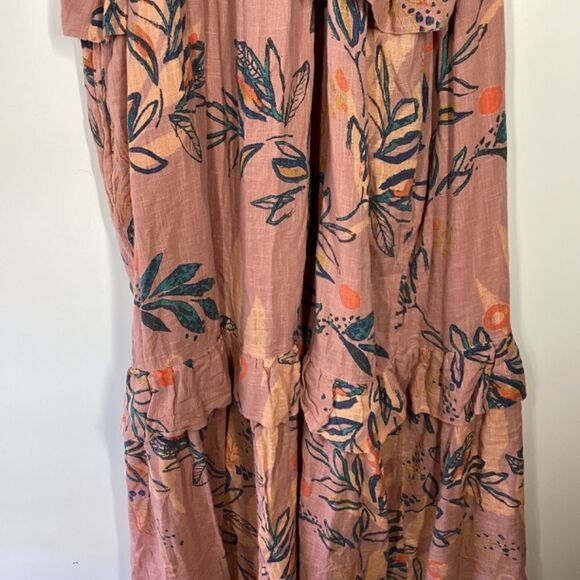 Free People Anita Floral Boho Maxi Dress Mauve Orange - Picture 8 of 16